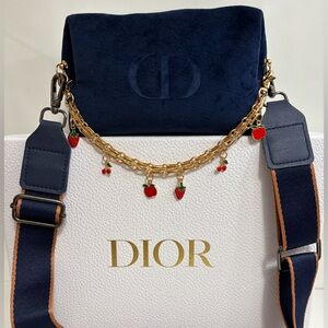 Dior Navy Blue velvet Crossbody Bag